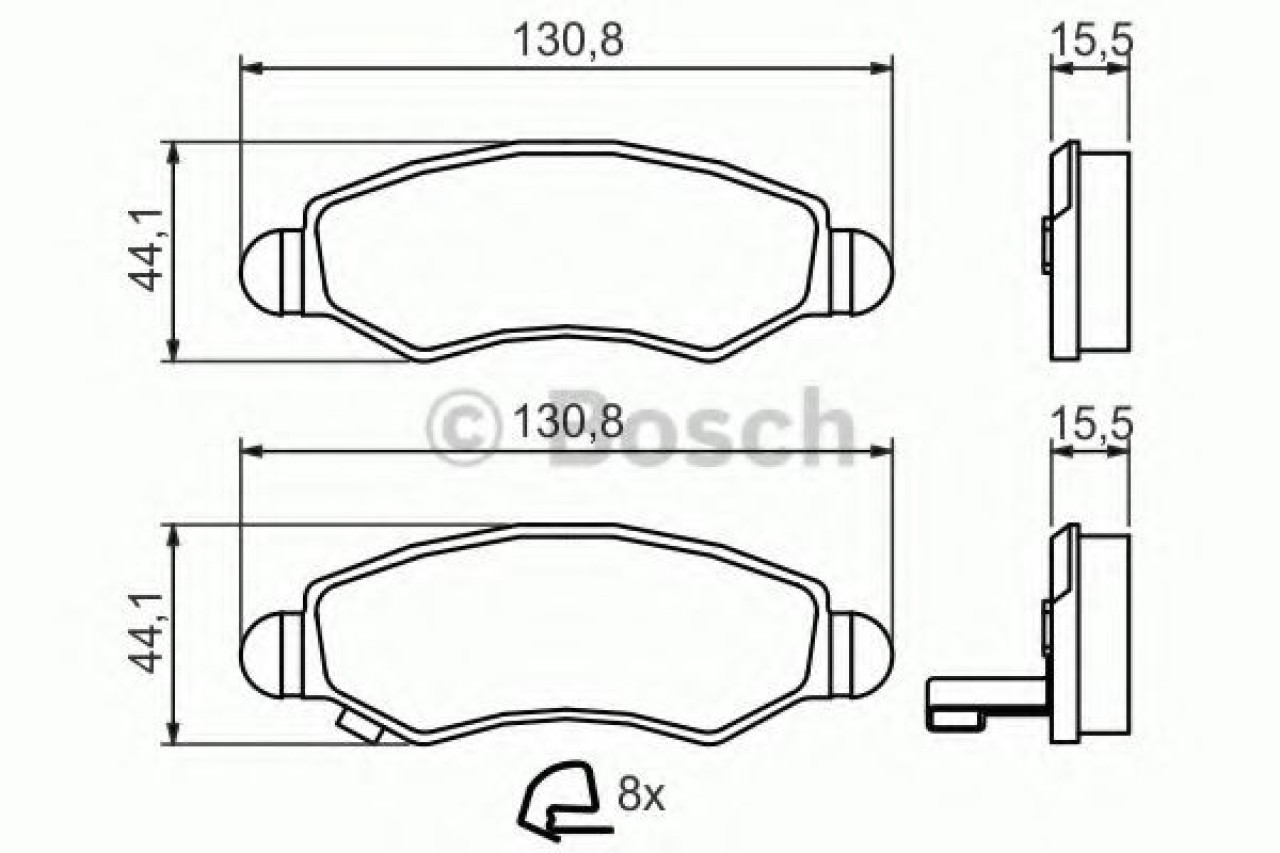 Set placute frana,frana disc OPEL AGILA (A) (H00) (2000 - 2007) BOSCH 0 986 494 458 piesa NOUA