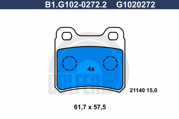 Set placute frana,frana disc OPEL ASTRA F Combi (51, 52) (1991 - 1998) GALFER B1.G102-0272.2 piesa NOUA