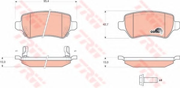 Set placute frana,frana disc OPEL ASTRA G Combi (F35) (1998 - 2009) TRW GDB1515 piesa NOUA