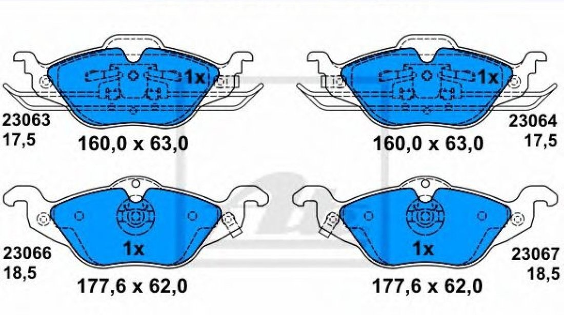 Set placute frana,frana disc OPEL ASTRA G Combi (F35) (1998 - 2009) ATE 13.0460-7115.2 piesa NOUA