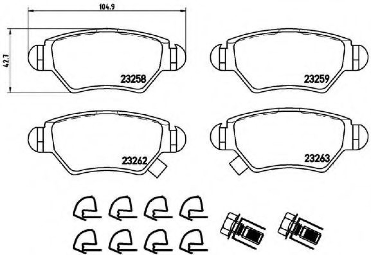 Set placute frana,frana disc OPEL ASTRA G Combi (F35) (1998 - 2009) BREMBO P 59 031 piesa NOUA