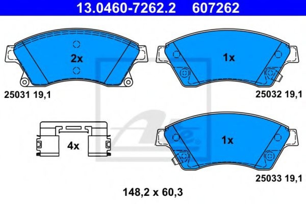 Set placute frana,frana disc OPEL ASTRA J GTC (2011 - 2016) ATE 13.0460-7262.2 piesa NOUA