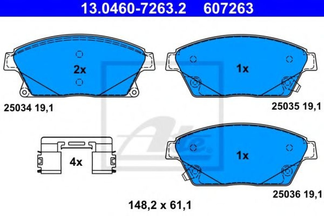 Set placute frana,frana disc OPEL ASTRA J Sports Tourer (2010 - 2016) ATE 13.0460-7263.2 piesa NOUA