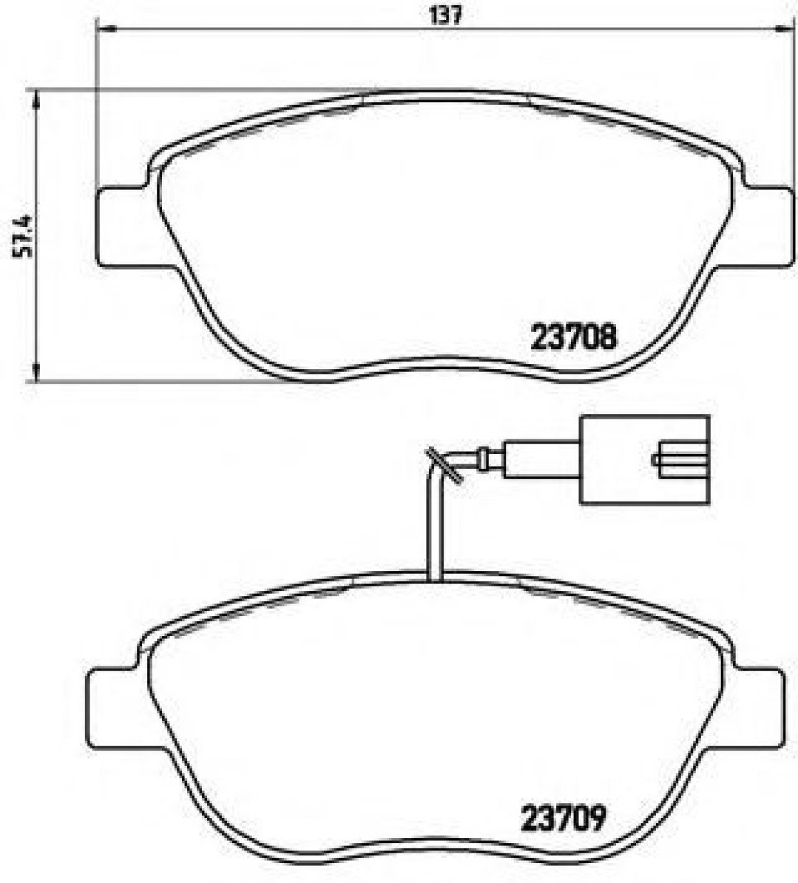 Set placute frana,frana disc OPEL COMBO Combi (X12) (2012 - 2016) BREMBO P 23 087 piesa NOUA