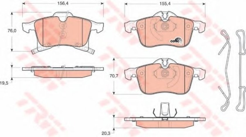 Set placute frana,frana disc OPEL COMBO Combi (2001 - 2016) TRW GDB1668 piesa NOUA