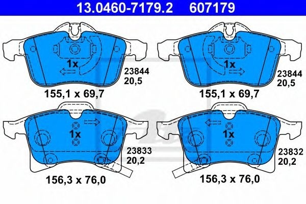 Set placute frana,frana disc OPEL COMBO Tour (2001 - 2016) ATE 13.0460-7179.2 piesa NOUA