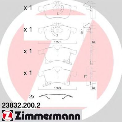 Set placute frana,frana disc OPEL CORSA C (F08, F68) (2000 - 2009) ZIMMERMANN 23832.200.2 piesa NOUA