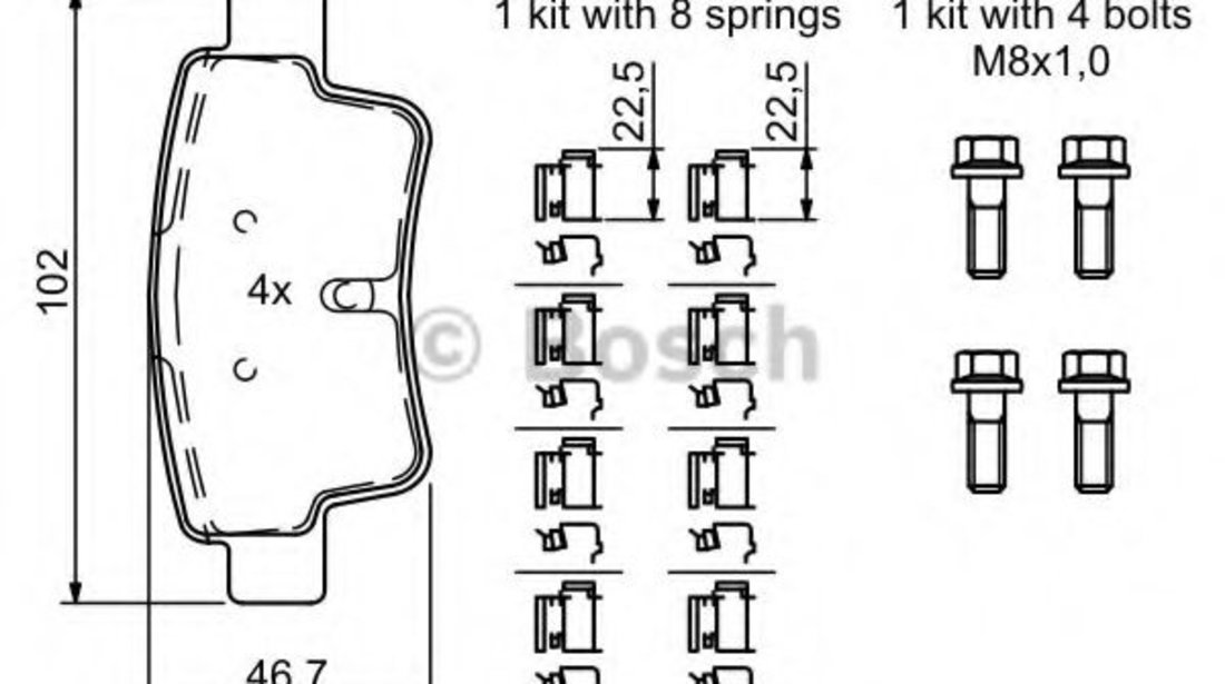 Set placute frana,frana disc OPEL CORSA D (2006 - 2016) BOSCH 0 986 494 222 piesa NOUA