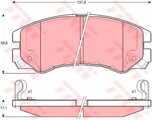 Set placute frana,frana disc OPEL FRONTERA B (6B) (1998 - 2016) TRW GDB3162 piesa NOUA