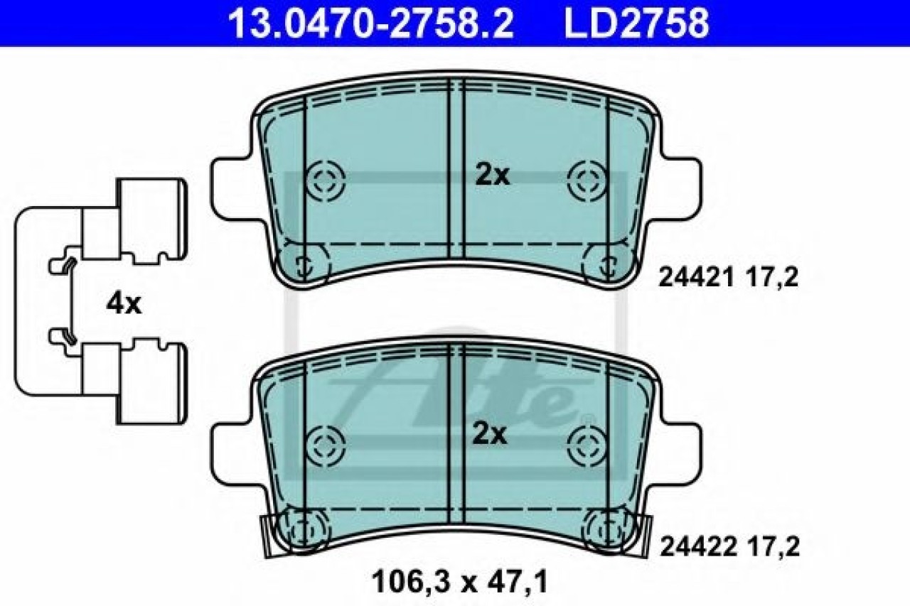 Set placute frana,frana disc OPEL INSIGNIA (2008 - 2016) ATE 13.0470-2758.2 piesa NOUA