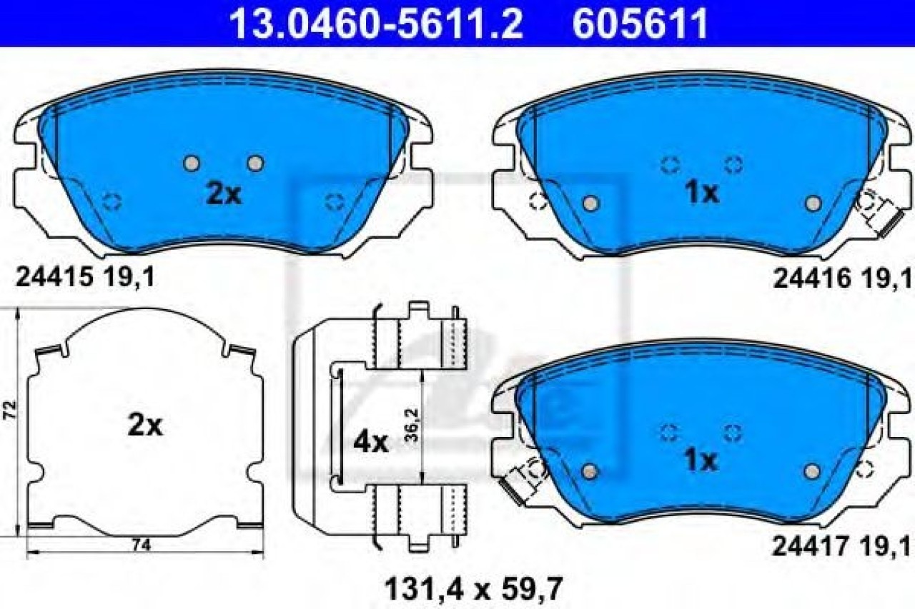 Set placute frana,frana disc OPEL INSIGNIA Combi (2008 - 2016) ATE 13.0460-5611.2 piesa NOUA