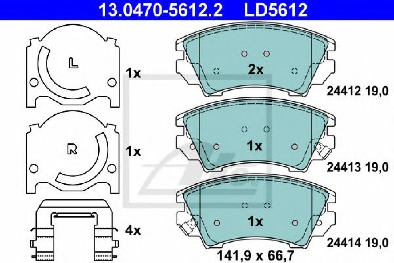 Set placute frana,frana disc OPEL INSIGNIA Limuzina (2008 - 2016) ATE 13.0470-5612.2 piesa NOUA