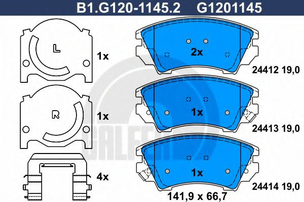 Set placute frana,frana disc OPEL INSIGNIA Limuzina (2008 - 2016) GALFER B1.G120-1145.2 piesa NOUA