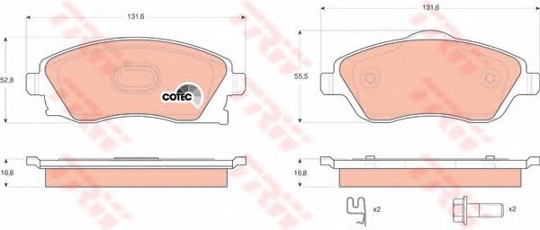 Set placute frana,frana disc OPEL MERIVA (2003 - 2010) TRW GDB1570 piesa NOUA