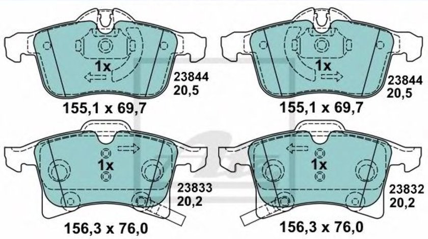 Set placute frana,frana disc OPEL MERIVA B (2010 - 2016) ATE 13.0470-7179.2 piesa NOUA