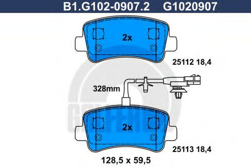 Set placute frana,frana disc OPEL MOVANO B caroserie (2010 - 2016) GALFER B1.G102-0907.2 piesa NOUA