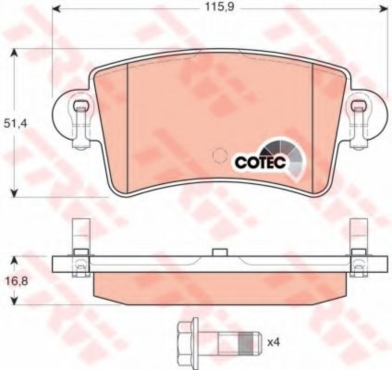 Set placute frana,frana disc OPEL MOVANO Combi (J9) (1998 - 2010) TRW GDB1470 piesa NOUA