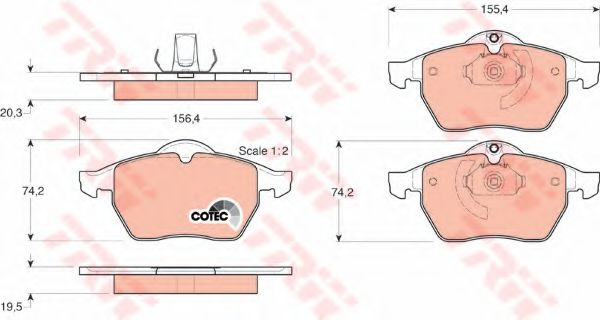 Set placute frana,frana disc OPEL VECTRA B Combi (31) (1996 - 2003) TRW GDB1271 piesa NOUA