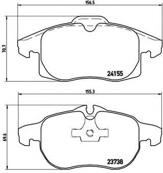 Set placute frana,frana disc OPEL VECTRA C Combi (2003 - 2016) BREMBO P 10 011 piesa NOUA