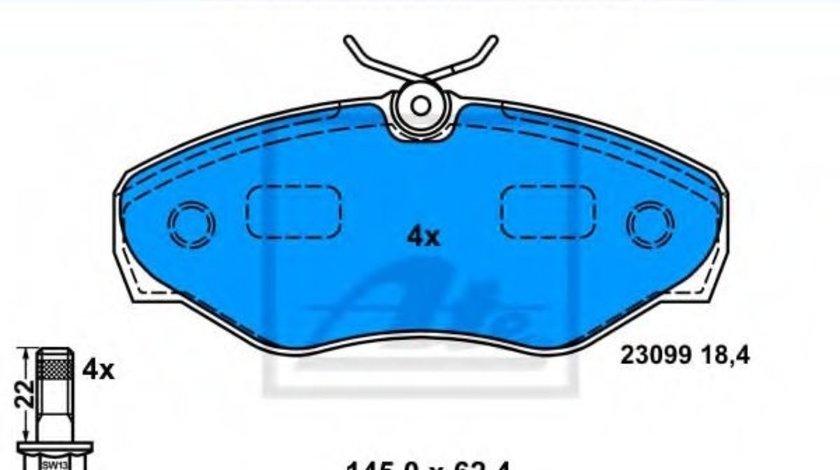 Set placute frana,frana disc OPEL VIVARO combi (J7) (2001 - 2014) ATE 13.0460-2870.2 piesa NOUA