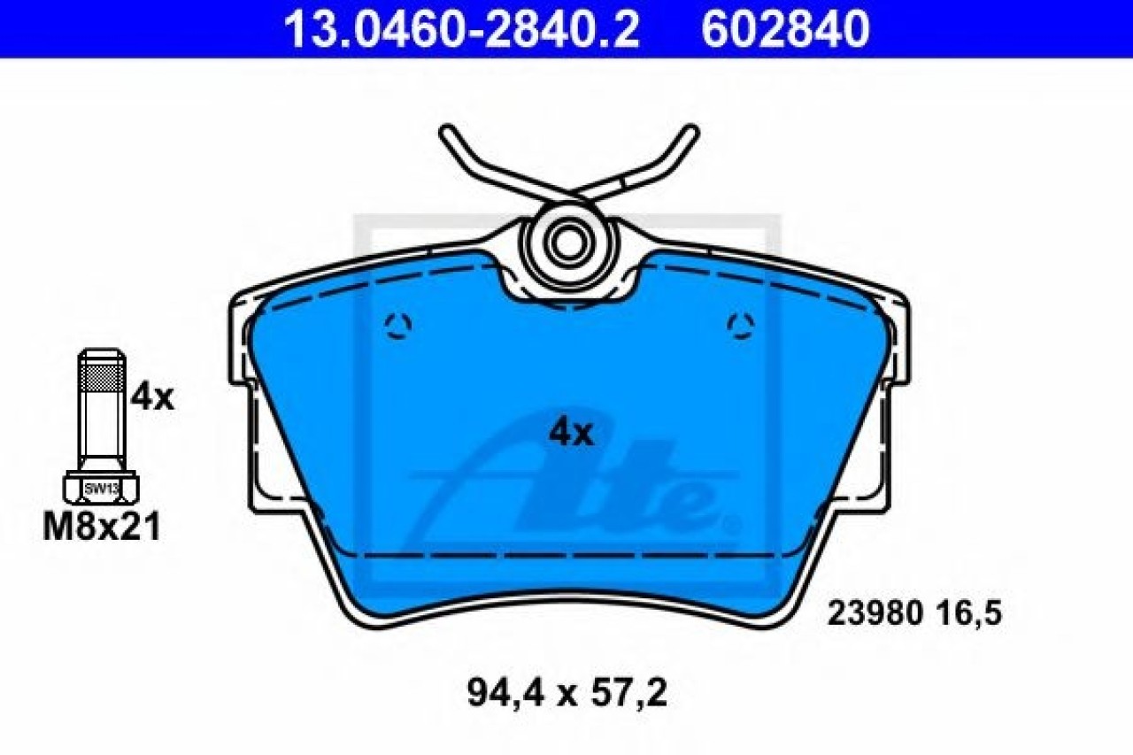 Set placute frana,frana disc OPEL VIVARO platou / sasiu (E7) (2006 - 2014) ATE 13.0460-2840.2 piesa NOUA