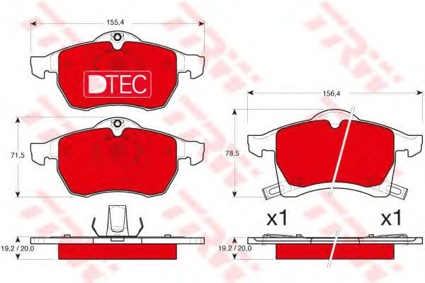 Set placute frana,frana disc OPEL ZAFIRA A (F75) (1999 - 2005) TRW GDB1350DTE piesa NOUA