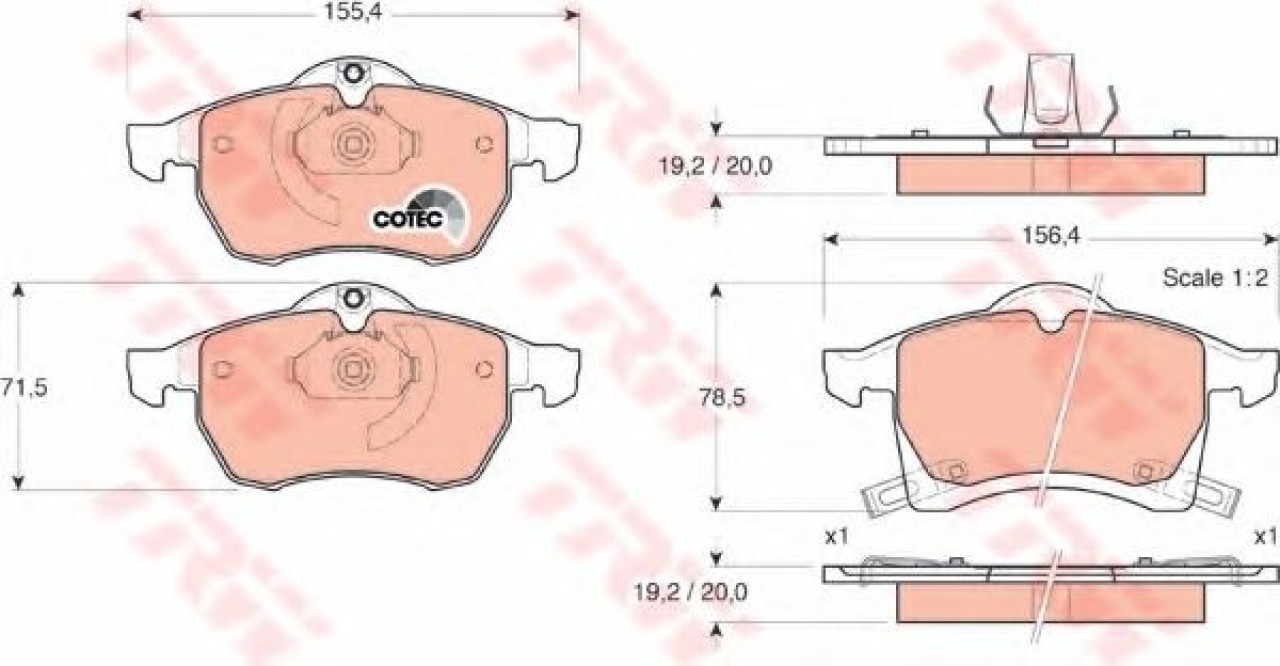 Set placute frana,frana disc OPEL ZAFIRA B (A05) (2005 - 2016) TRW GDB1350 piesa NOUA