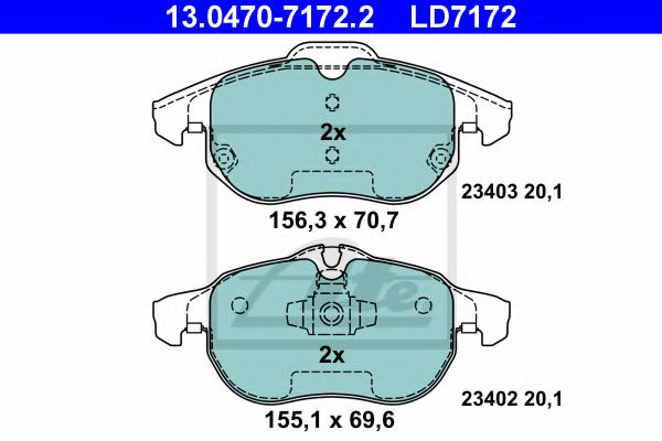 Set placute frana,frana disc OPEL ZAFIRA B (A05) (2005 - 2016) ATE 13.0470-7172.2 piesa NOUA