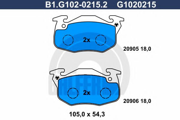 Set placute frana,frana disc PEUGEOT 106 II (1) (1996 - 2016) GALFER B1.G102-0215.2 piesa NOUA