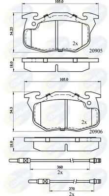 Set placute frana,frana disc PEUGEOT 106 II (1) (1996 - 2016) COMLINE CBP2416 piesa NOUA