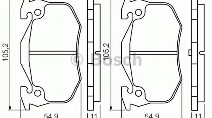 Set placute frana,frana disc PEUGEOT 106 II (1) (1996 - 2016) BOSCH 0 986 495 236 piesa NOUA