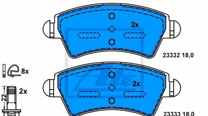 Set placute frana,frana disc PEUGEOT 206 CC (2D) (2000 - 2016) ATE 13.0460-3978.2 piesa NOUA