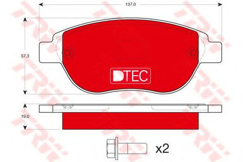 Set placute frana,frana disc PEUGEOT 206 Hatchback (2A/C) (1998 - 2016) TRW GDB1464DTE piesa NOUA