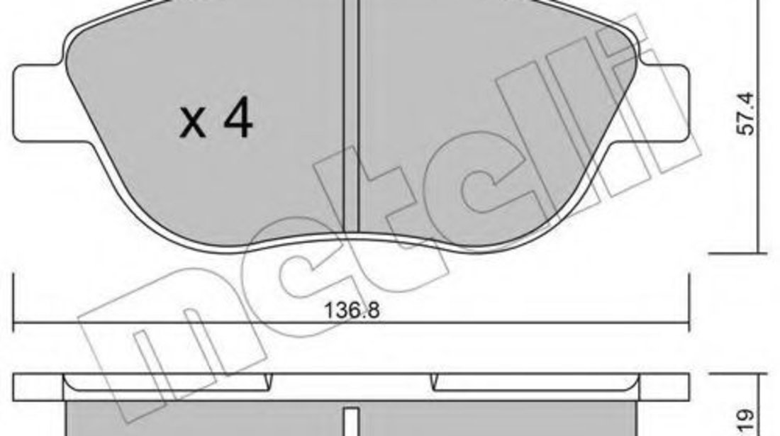 Set placute frana,frana disc PEUGEOT 207 CC (WD) (2007 - 2016) METELLI 22-0322-1 piesa NOUA