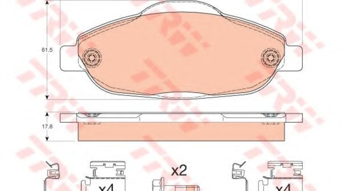 Set placute frana,frana disc PEUGEOT 3008 (2009 - 2016) TRW GDB1761 piesa NOUA