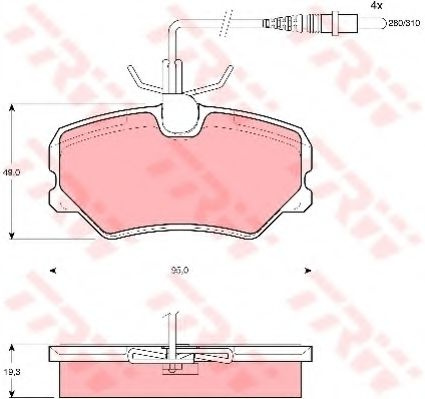 Set placute frana,frana disc PEUGEOT 306 (7B, N3, N5) (1993 - 2003) TRW GDB1039 piesa NOUA