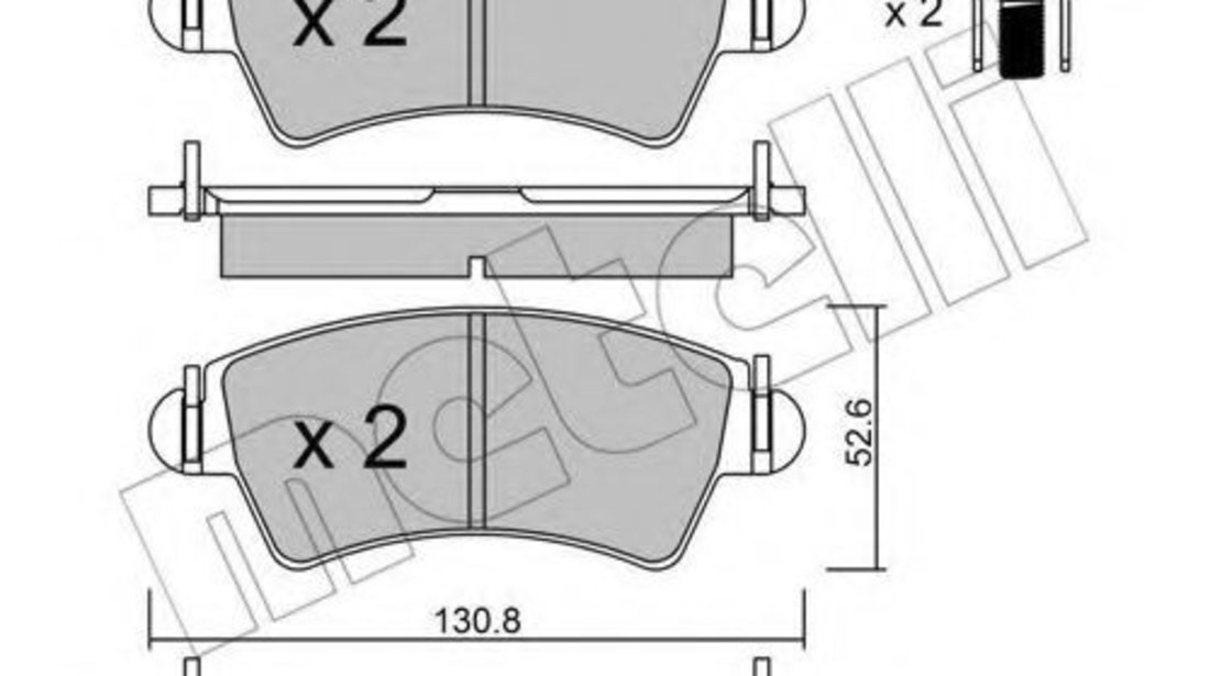 Set placute frana,frana disc PEUGEOT 306 (7B, N3, N5) (1993 - 2003) METELLI 22-0313-0 piesa NOUA