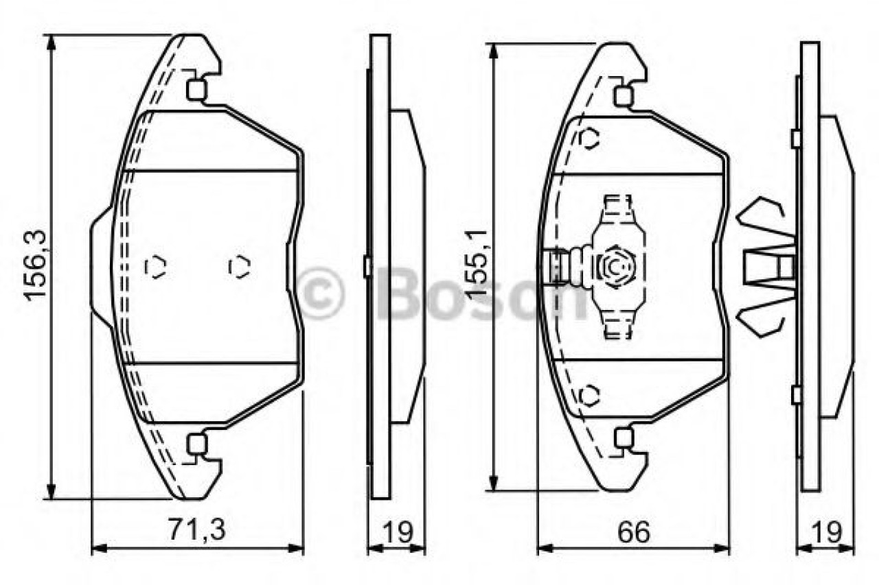 Set placute frana,frana disc PEUGEOT 307 (3A/C) (2000 - 2016) BOSCH 0 986 424 825 piesa NOUA