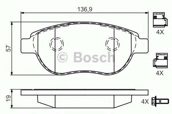 Set placute frana,frana disc PEUGEOT 307 SW (3H) (2002 - 2016) BOSCH 0 986 494 602 piesa NOUA