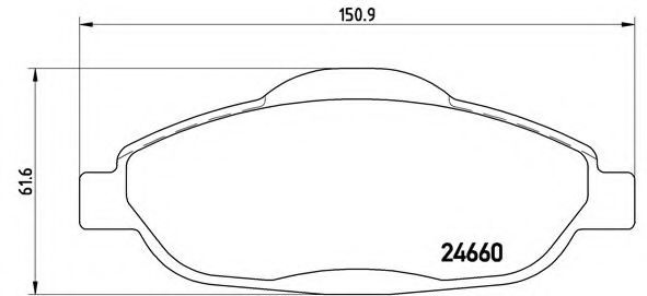 Set placute frana,frana disc PEUGEOT 308 (4A, 4C) (2007 - 2016) BREMBO P 61 101 piesa NOUA