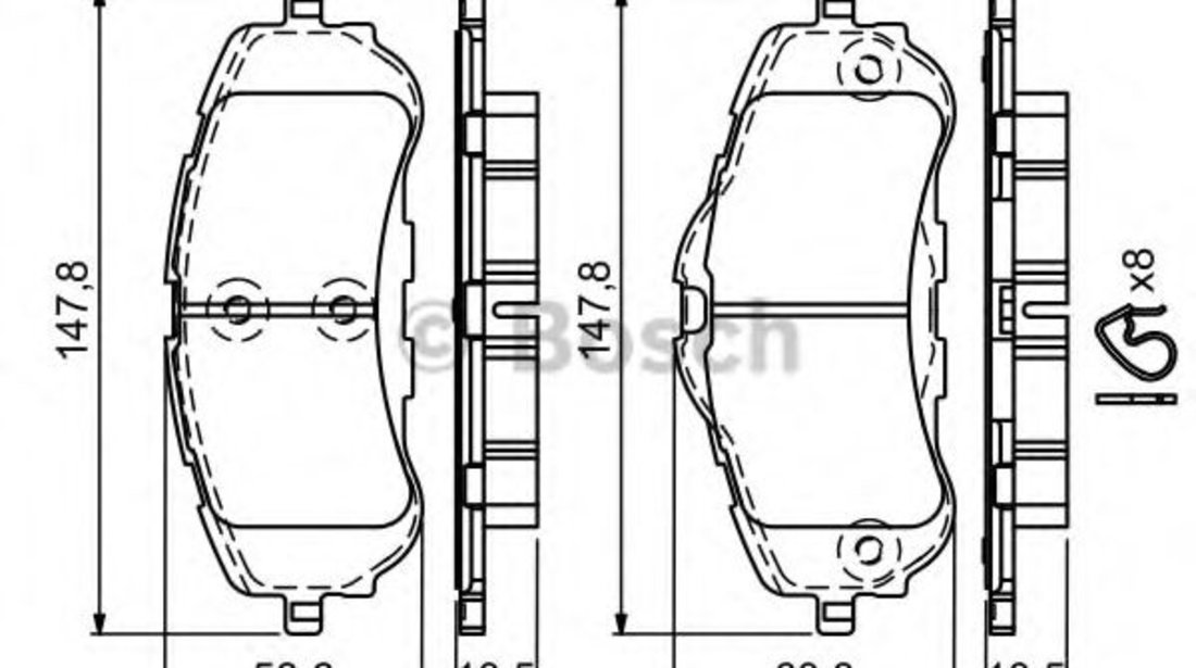 Set placute frana,frana disc PEUGEOT 308 II (2013 - 2016) BOSCH 0 986 494 714 piesa NOUA