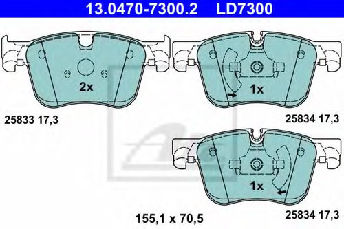 Set placute frana,frana disc PEUGEOT 308 II SW (2014 - 2016) ATE 13.0470-7300.2 piesa NOUA