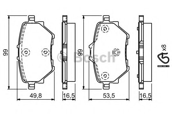 Set placute frana,frana disc PEUGEOT 308 II SW (2014 - 2016) BOSCH 0 986 494 716 piesa NOUA