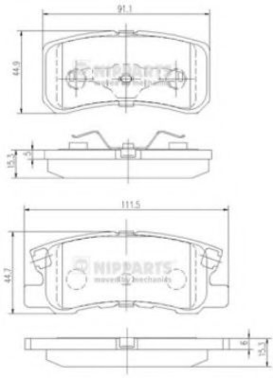 Set placute frana,frana disc PEUGEOT 4008 (2012 - 2016) NIPPARTS J3615010 piesa NOUA