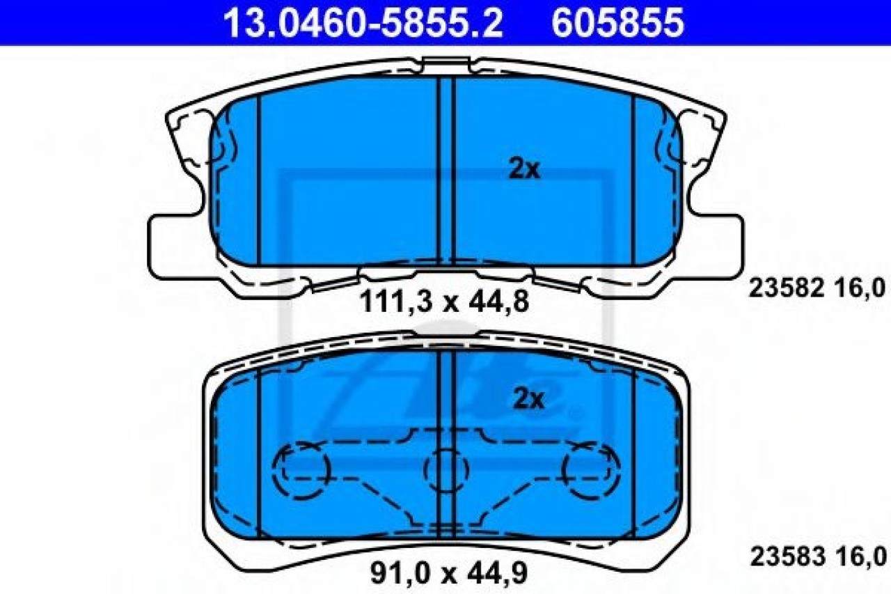 Set placute frana,frana disc PEUGEOT 4008 (2012 - 2016) ATE 13.0460-5855.2 piesa NOUA