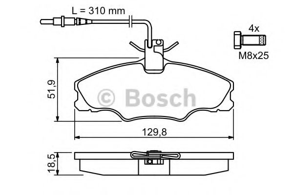 Set placute frana,frana disc PEUGEOT 406 Estate (8E/F) (1996 - 2004) BOSCH 0 986 424 227 piesa NOUA