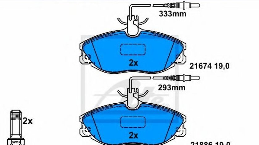 Set placute frana,frana disc PEUGEOT 406 Estate (8E/F) (1996 - 2004) ATE 13.0460-2817.2 piesa NOUA