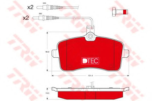 Set placute frana,frana disc PEUGEOT 407 (6D) (2004 - 2016) TRW GDB1594DTE piesa NOUA