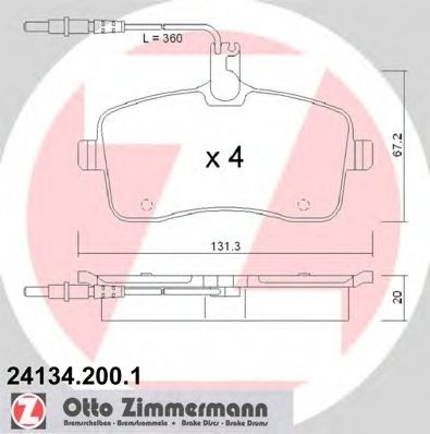 Set placute frana,frana disc PEUGEOT 407 (6D) (2004 - 2016) ZIMMERMANN 24134.200.1 piesa NOUA