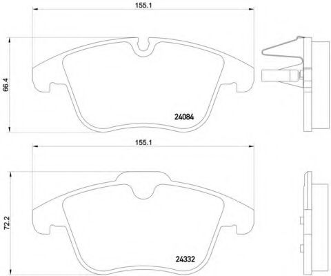 Set placute frana,frana disc PEUGEOT 407 SW (6E) (2004 - 2016) BREMBO P 61 106 piesa NOUA